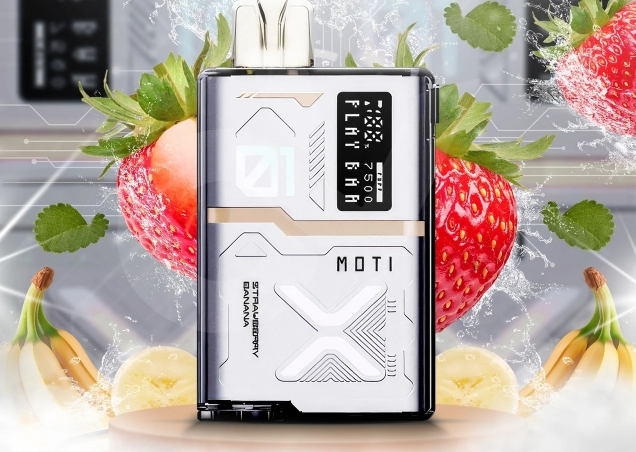 MOTI Play Bar 7500 Puffs Vape - الموز بالفراولة: تجربة vaping استثنائية تناسب الذوق الكويتي