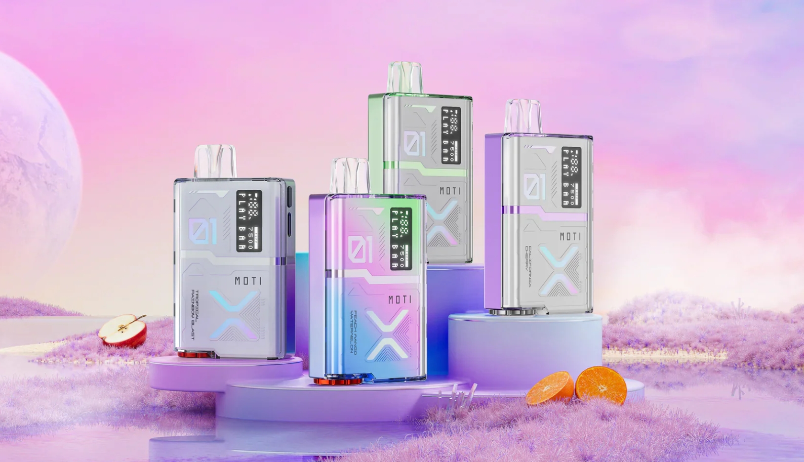 MOTI Play Bar 7500 Puffs Vape - الموز بالفراولة: تجربة vaping استثنائية تناسب الذوق الكويتي